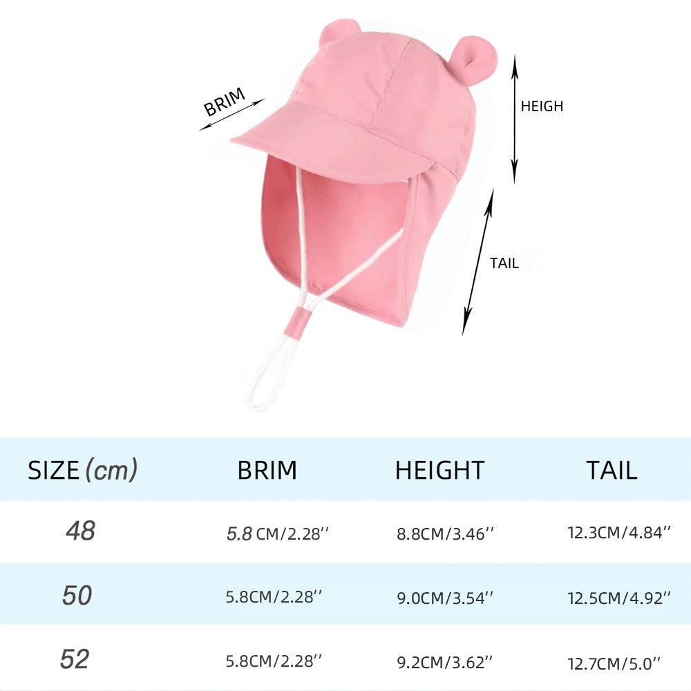 Chapéus de Sol Ajustáveis para Bebês com Proteção de Nuca - Chapéu Infantil Perfeito para Natação e Brincadeiras para Meninas e Meninos