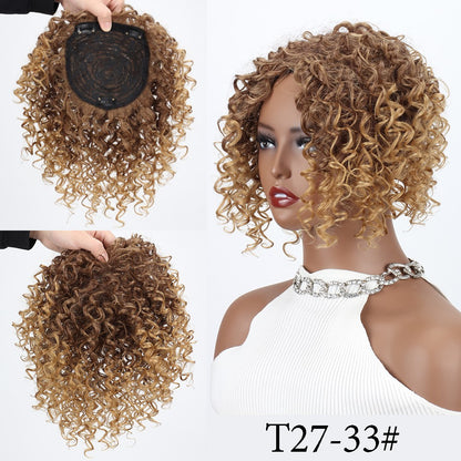 Toppers Sintéticos Afros Crespos Cabelo Cacheado Perucas Para Mulheres Negras Com Cabelo Ralo Aumentam O Volume Do Cabelo