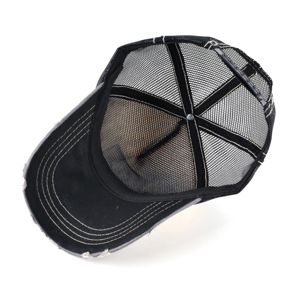 Fashion Unisex Patch Bones Wolf Embroidery Hip Hop Hats Breathable Mesh Baseball Caps Men Women Casquette Summer Trucker Gorras