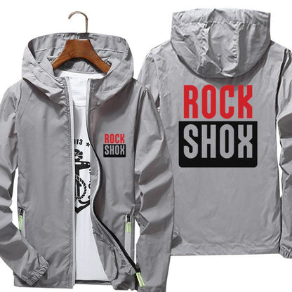 Fashion Women Men Rock Shox Rockshox Moutain MTB Biker Bicycler Casual Windbreaker Sports Pilot Skin Hooded Jacket Plus Size 7XL