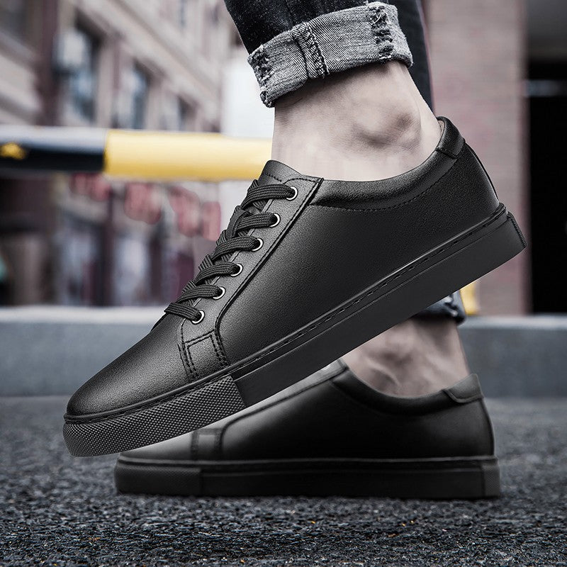 New Sneakers Men Shoes Genuine Leather Mens Casual Shoes Flat Male Footwear Fashion Black White Shoes Tenis Masculino Skateboard