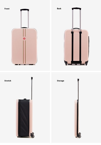 Foldable Upright Luggage Portable Business Travel Suitcase 20/24 Inch - Compact Foldable Carry-On for Easy Storage And Transport