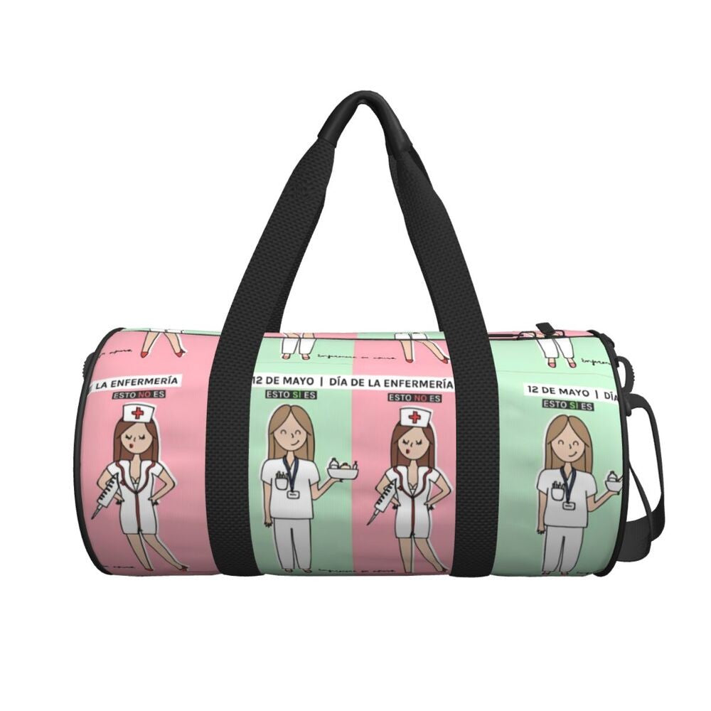 Couple Travel Bag Enfermera En Apuros Doctor Nurse Gym Bag Large Oxford Custom Handbag Colorful Casual Sports Bag
