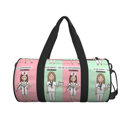 Couple Travel Bag Enfermera En Apuros Doctor Nurse Gym Bag Large Oxford Custom Handbag Colorful Casual Sports Bag