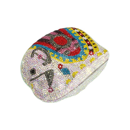 Cute Women Elephant Crystal Evening Bag Glitter Rhinestone Purse Shiny Diamond Clutch Handbag for Prom Party