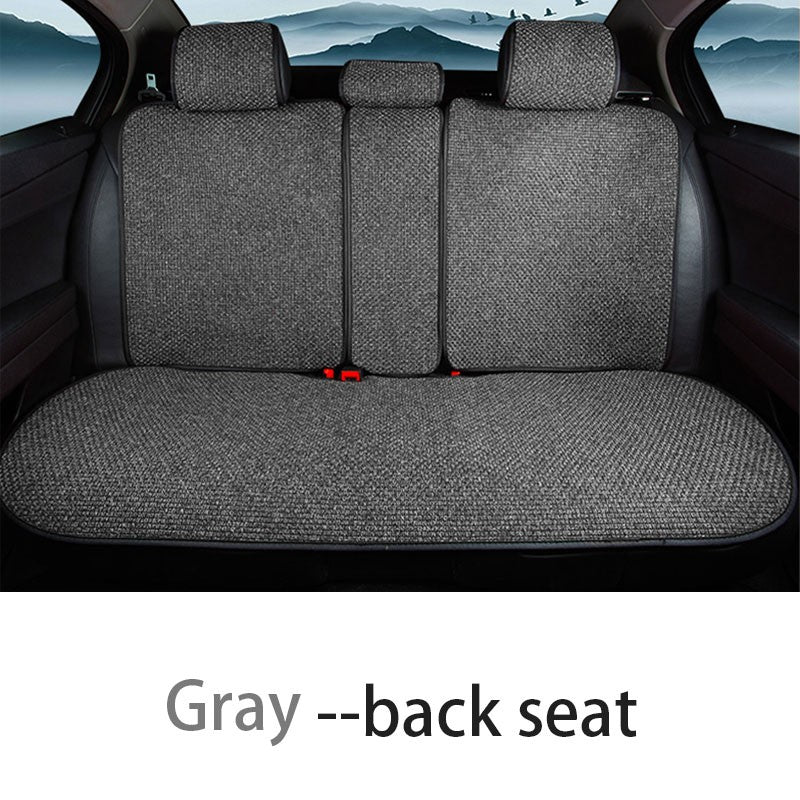 SEAMETAL Flax Car Seat Cover Breathable Sweatproof Linen Car Seat Cushion with Backrest Pad 4-Season Universal for 98% Vehicles