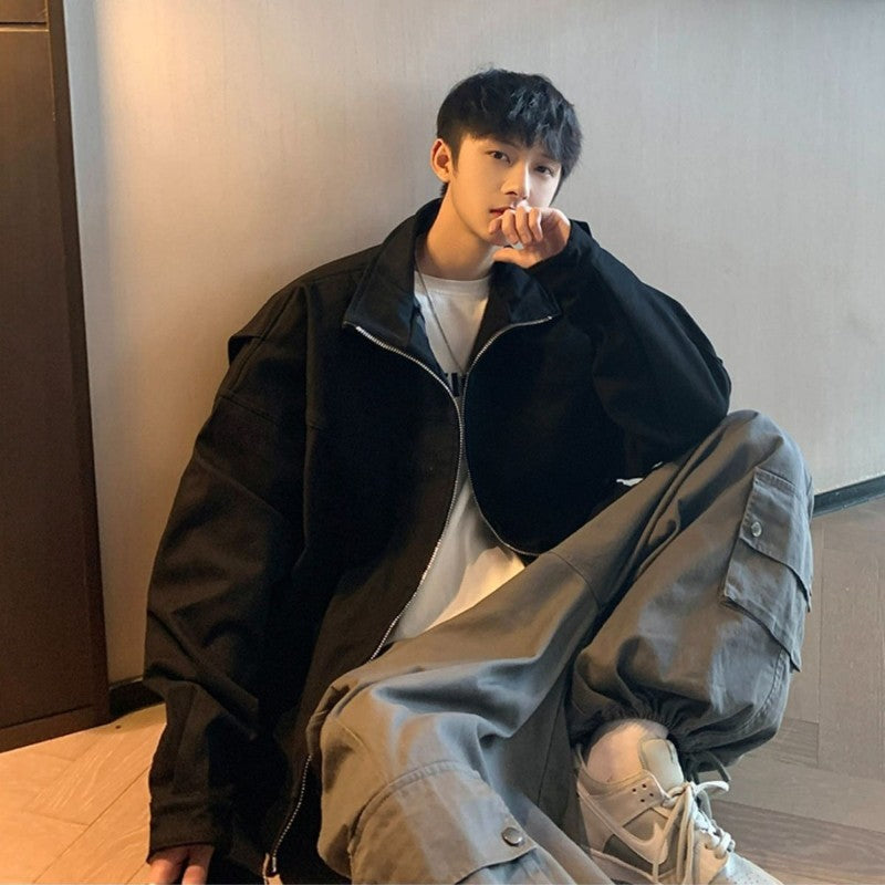 Alpha MA1 Pilot Jacket Men's Short Sleeve Stand Collar Clean Fit Outerwear High Street Style American Baseball Jacket