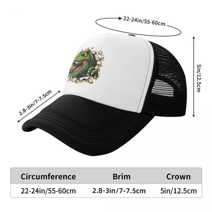 Personalized Wild T-rex Dinosaur Roars Baseball Cap Men Women Breathable Trucker Hat Outdoor Snapback Caps