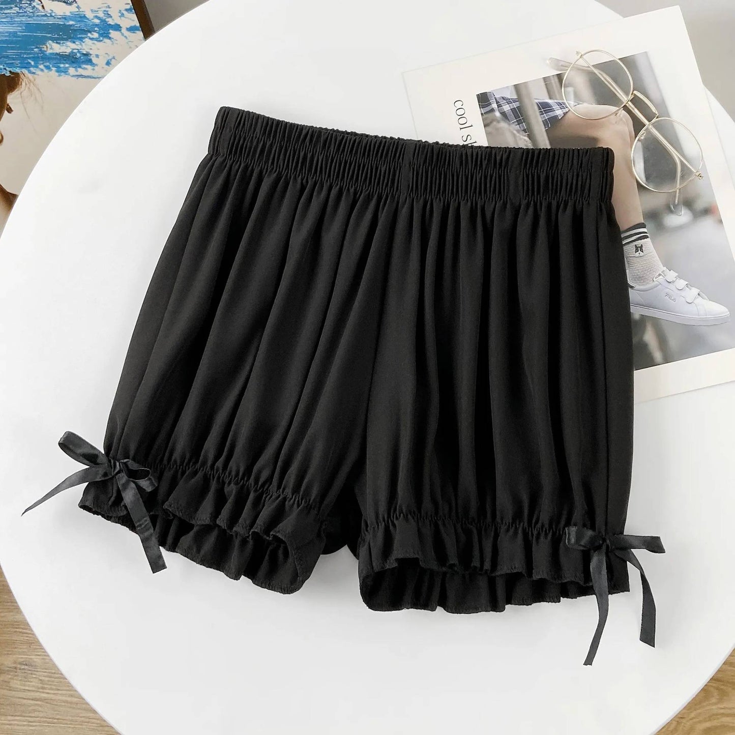 Summer Women's Shorts Bow Lace Thin Anti-exposure JK Lolita Pumpkin Leggings Outerwear Loose Bloomer Shorts Safety Pants