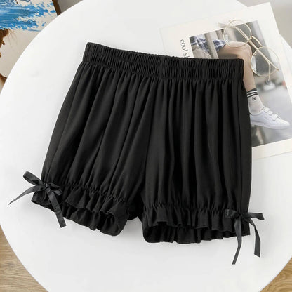 Summer Women's Shorts Bow Lace Thin Anti-exposure JK Lolita Pumpkin Leggings Outerwear Loose Bloomer Shorts Safety Pants