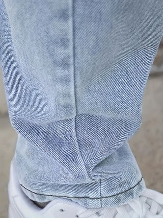 Men's stylish washed denim pants