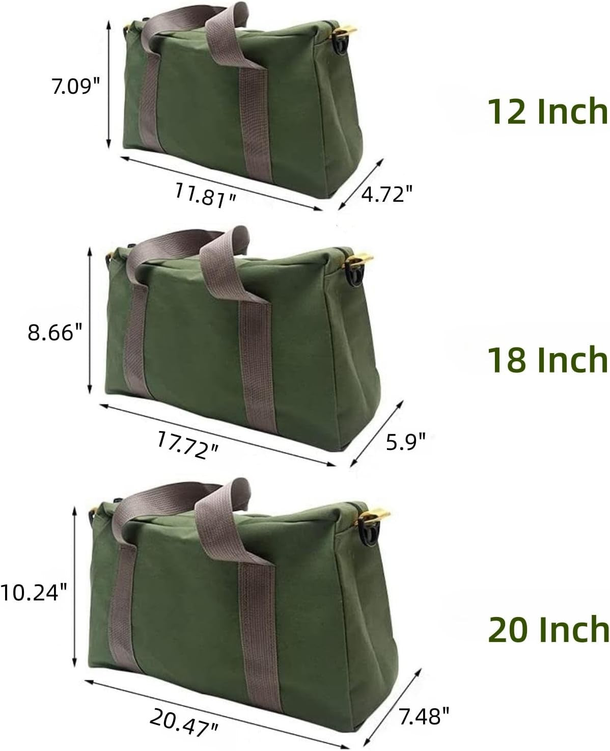 Wide Mouth Tool Bag, Canvas Tool Bag, Heavy Duty Tool Storage Bag, Large Capacity Tool Tote Bag for Electricians, Power