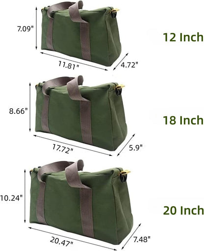 Wide Mouth Tool Bag, Canvas Tool Bag, Heavy Duty Tool Storage Bag, Large Capacity Tool Tote Bag for Electricians, Power