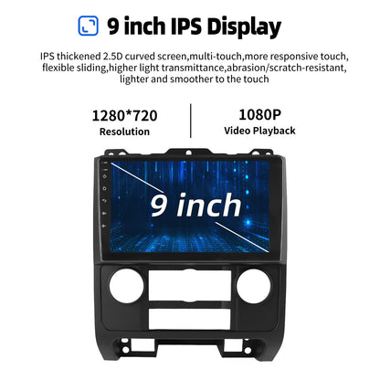 9" Car Stereo Radio For Ford Escape 2007-2012 Apple Carplay GPS Navigation WIFI 2G+32G Android 14 SWC Bluetooth FM/RDS Head Unit
