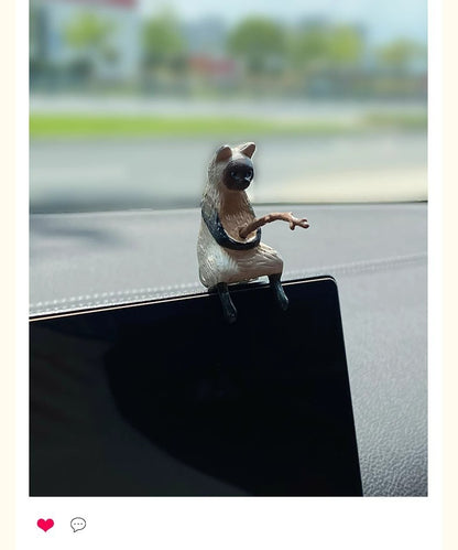 Gato-pescador Decoração de Interiores de Carro Resina Fofa com Óculos de Tubo Pingente para Retrovisor de Carro Saída de Ar para Acessórios de Carro