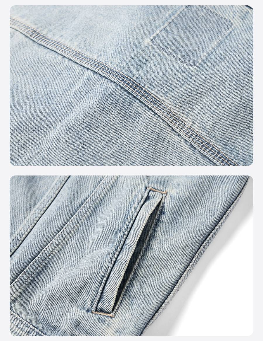SIMWOOD 2025 Autumn New Oversize 12.5oz Classical Denim Jackets Men Washed Vintage Casual Jacket