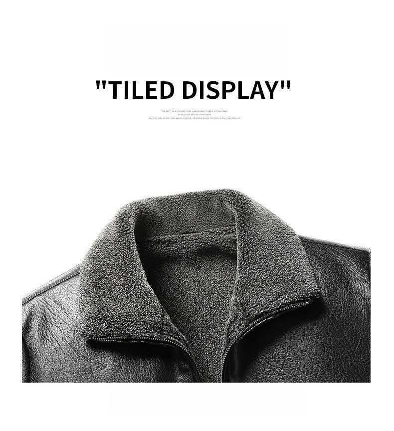 2025 veluokldly Leather Jacket Man Winter Motocross Windproof Warm PU Leather Coat chaqueta Male Trendy Motorcycle Fleece Coats