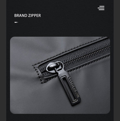 Waterproof Crossbody Bag Men Large Capacity 15 inch Laptop Fashion Shoulder Bag Solid Black Light Portable Anti-theft Zipper Bag