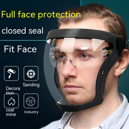 Protetor Facial Transparente Escudo Facial Super Protetor para Trabalho Roçagem Antipoeira Antiembaçante Máscara Facial Completa para Cozinha à Prova de Óleo