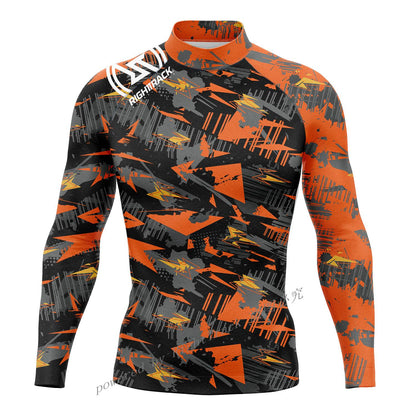 Men's Rashguard Long Sleeve Surfing Shirts Sunscreen Lycra Fabric Surf Sweatshirt UV Protection RightTrack Swimwear