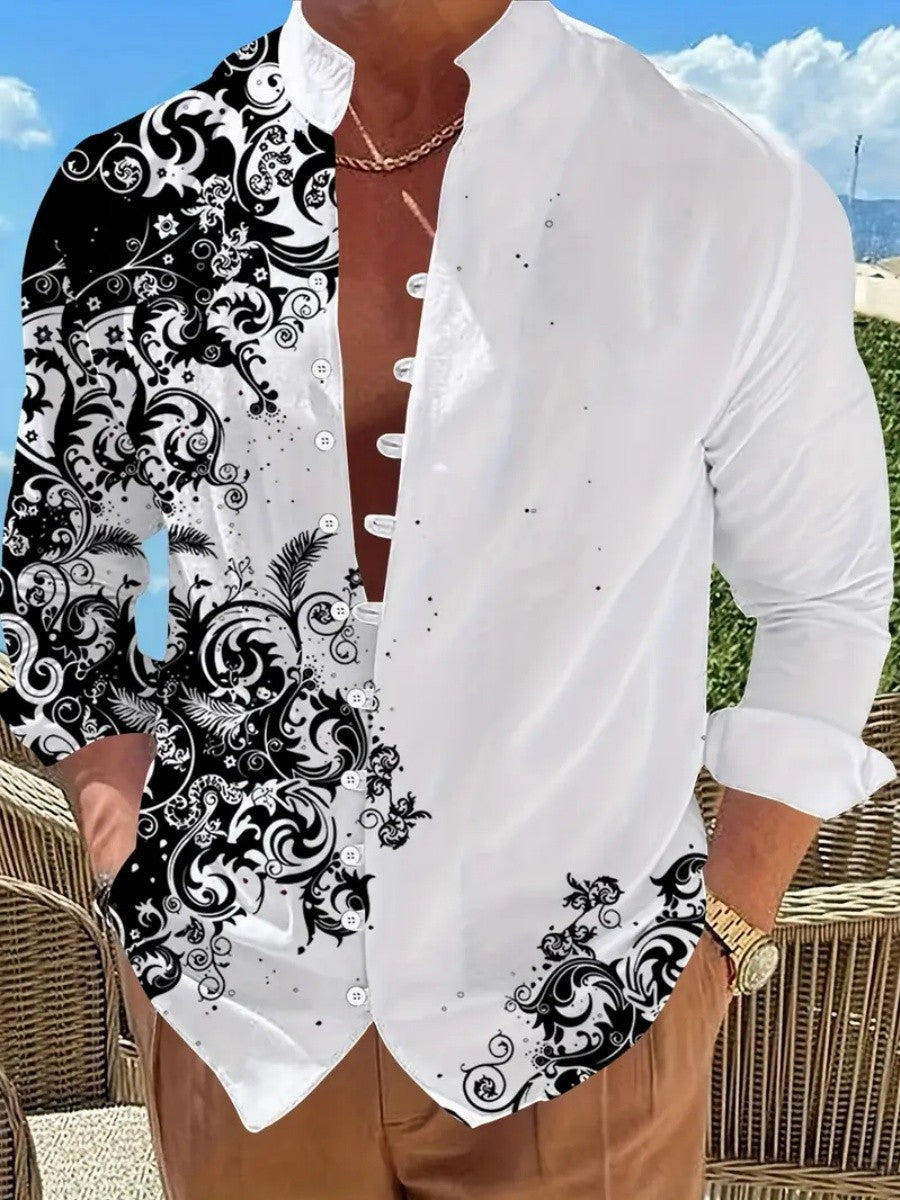 New men's fashionable casual shirts, autumn and spring men's retro cotton and linen shirt tops are dispatched quickly