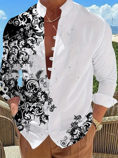 New men's fashionable casual shirts, autumn and spring men's retro cotton and linen shirt tops are dispatched quickly