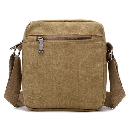 Vintage Canvas Men Crossbody Bag Anti-theft Large Capacity Outdoor Small Bag Wear-resistant Business Cashier Wallet Shoulder Bag