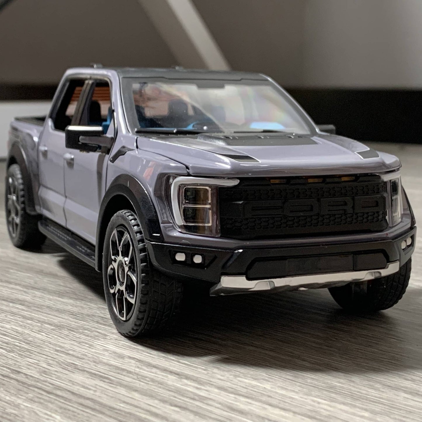 1:20 Ford Raptor F150 Picape Caminhão Brinquedo Carro Modelo Liga Fundido Portas Abrindo Puxar para Trás Som Luz Modelo de Escala Carro Brinquedos para Meninos