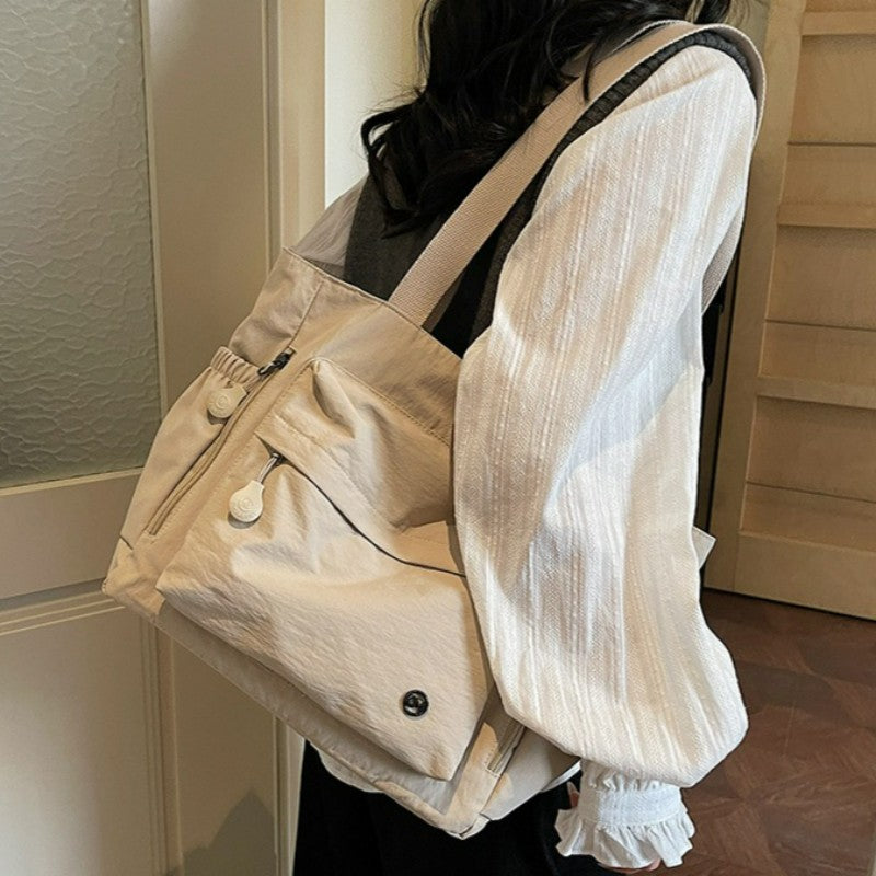 Stylish Nylon Canvas Shoulder Bag for Women Spacious Top Handle Bag Tote Casual  Comfortable and Versatile Texture Commuter Bag