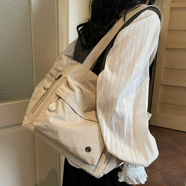 Stylish Nylon Canvas Shoulder Bag for Women Spacious Top Handle Bag Tote Casual  Comfortable and Versatile Texture Commuter Bag