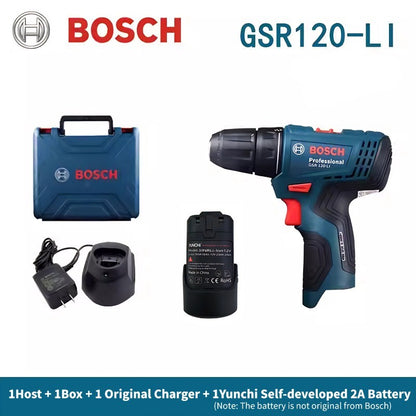 Parafusadeira Elétrica Bosch 12V Recarregável Sem Fio GSR 120-LI Host+Caixa+Carregador Original+1 Bateria Yunchi 2A