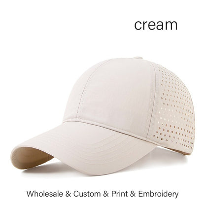 SLECKTON Custom Logo Embroidery Quick-Dry Baseball Cap for Summer Protection Breathable Waterproof Design DIY Picture Print