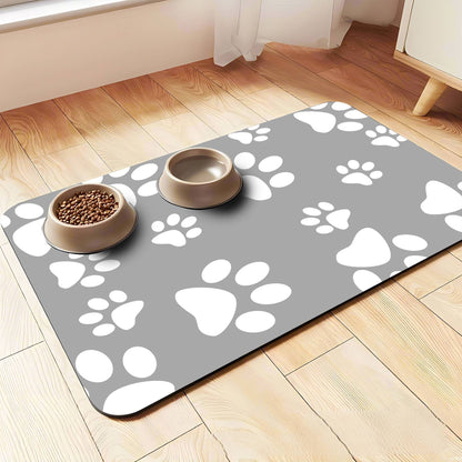 VIKAMA Tapetes de Chão para Animais de Estimação com Desenhos Animados de Verão Antiderrapantes Absorção de Água Resistentes ao Desgaste Vazamento Fácil de Limpar Tapetes para Comida de Cachorro Tapetes para Comida de Gato