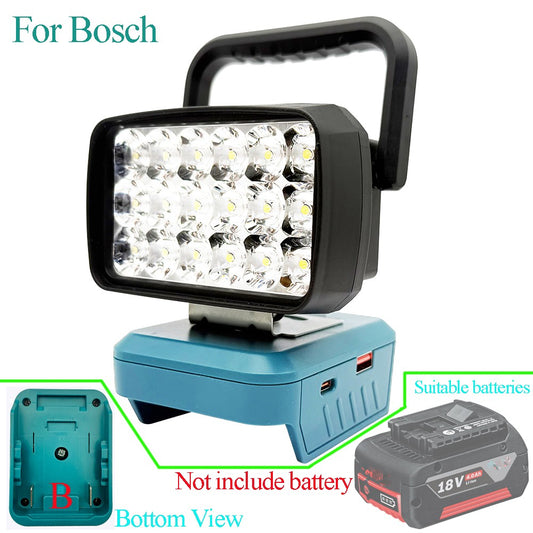 For Makita For Milwaukee For Dewalt For M18 For Bosch Lithium Battery Case USB Power Bank Lanterns Spotlight Work Lights Lamp