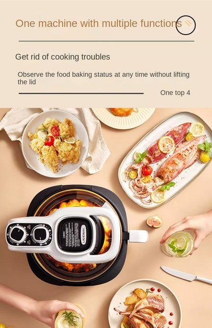 Flip-free air fryer double-layer fryer household large-capacity electric fryer fully automatic French fries machine