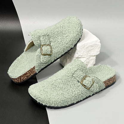 New Fall Winter Women And Men's Slippers With Plush Upper Indoor Outdoor Casual Sandals