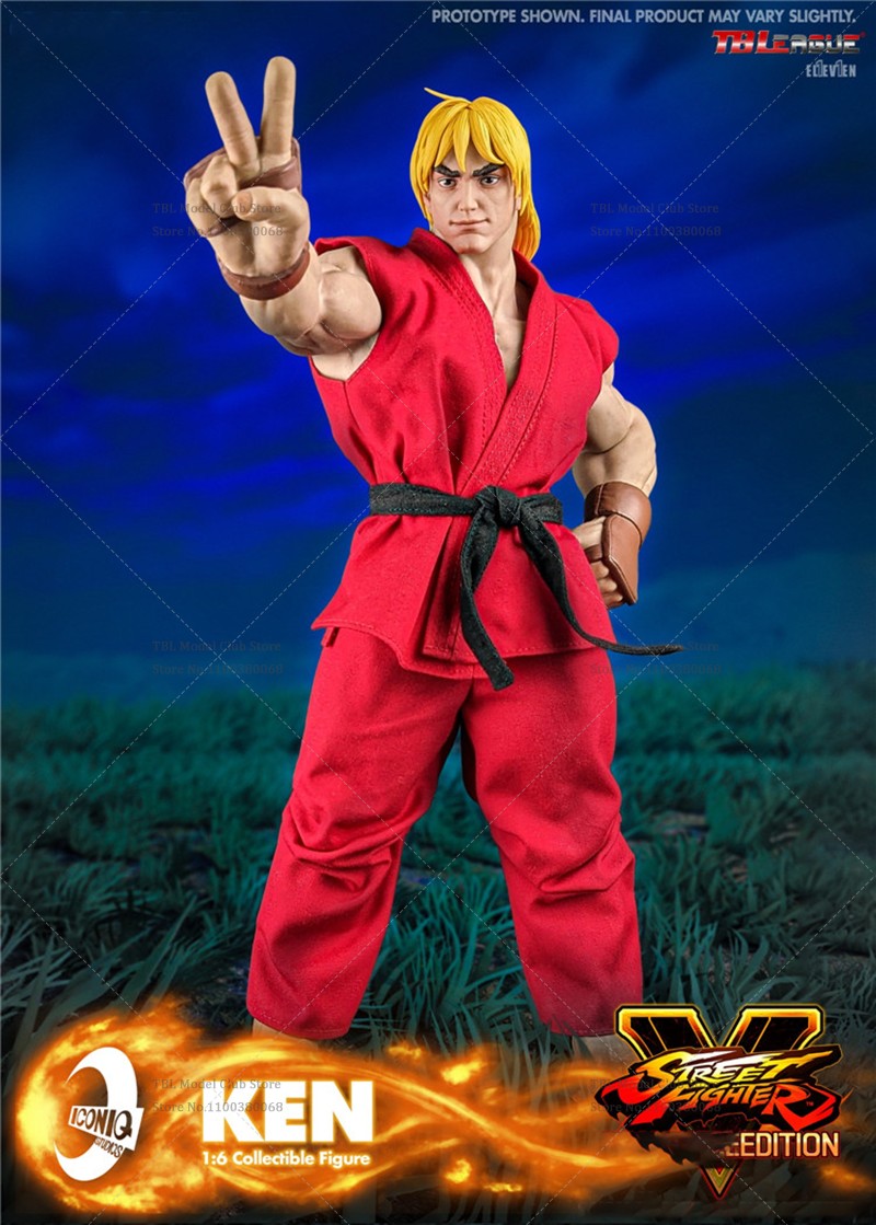 Iconiq Studio Capcom IQGS-04 Escala 1/6 Ken Masters Jogo de Luta de Rua Clássico Japonês 12 polegadas Conjunto Completo Boneco de Ação Soldado