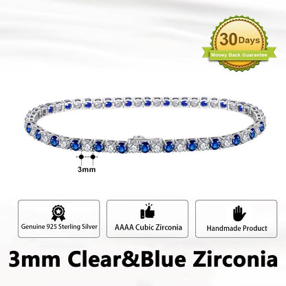 ORSA JEWELS Authentic 925 Sterling Silver Tennis Chain Bracelet Moulding Process Hanmade High-end Hand Chain for Man Woman SB128