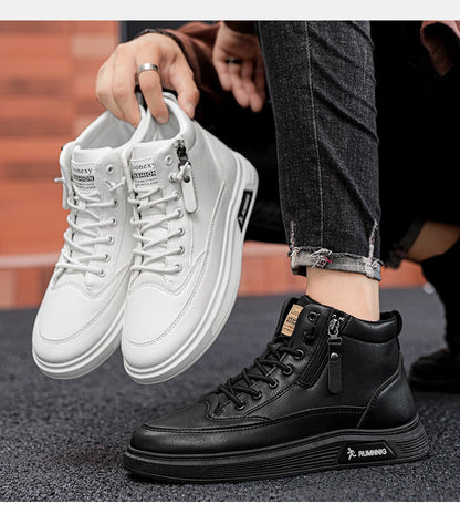 Versatile and trendy high-top shoes, white sneakers, outdoor light and casual shoes, student sports shoes, men's running shoes