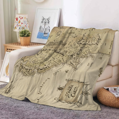 Middle Earth Map -Lords Of The R-Rings Blanket Soft and Skin Friendly For Couch Bed Napping Bedspread All Seasons Comforter