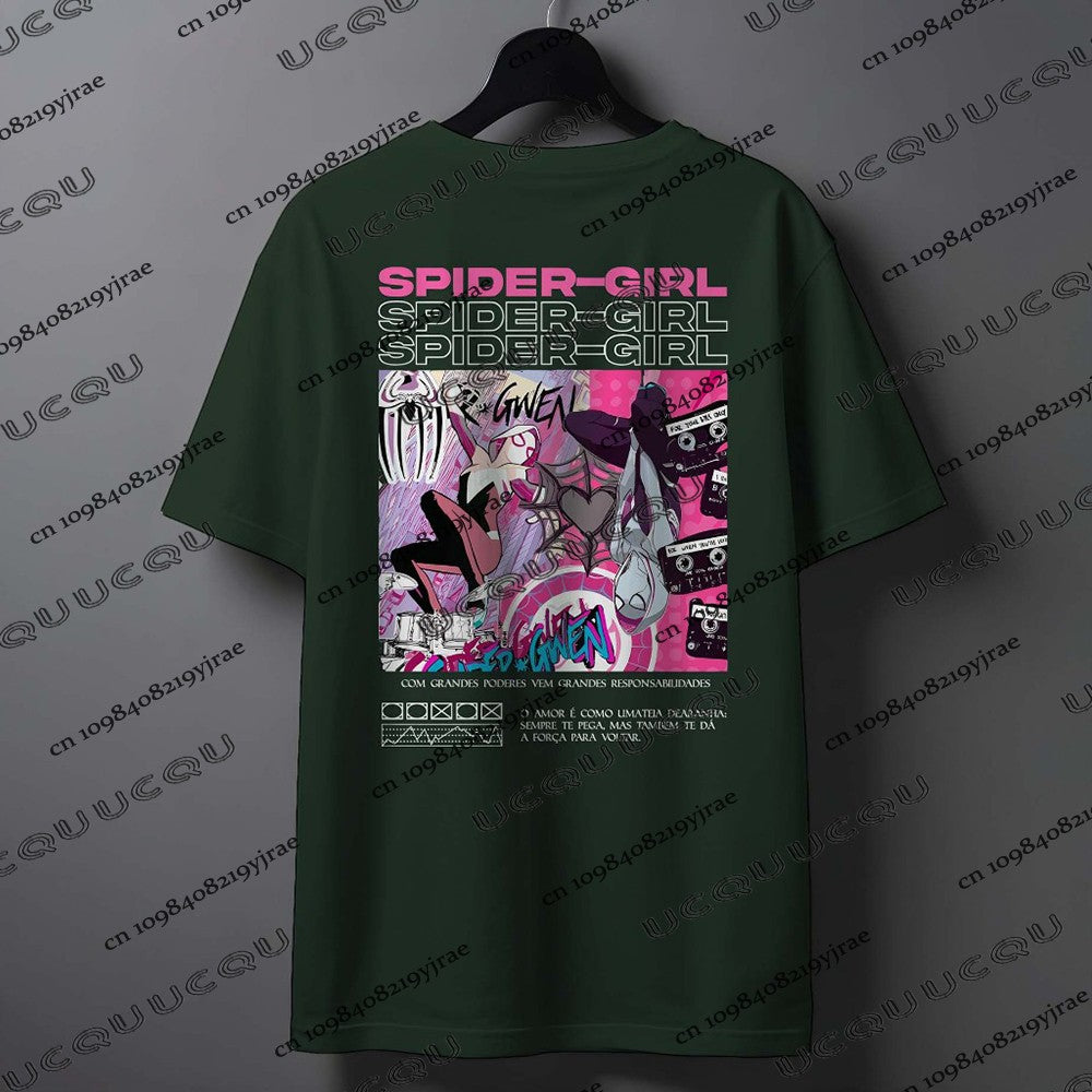 Summer New Cartoon Spider-Man & Spider Ghost Printed Couples T-shirt For Men Women Short Sleeve Cotton Tees Casual Fashion Tops