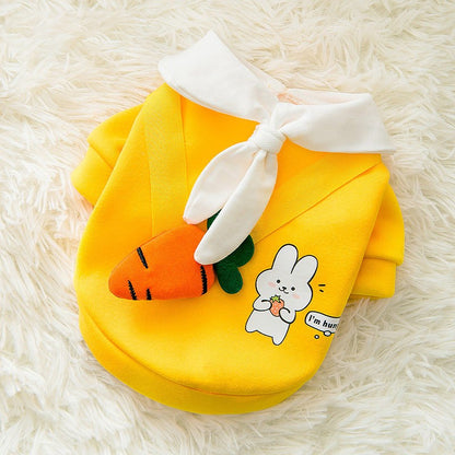 Roupas de inverno para cachorro, Moletom com capuz fofo de desenho animado, quente, para Chihuahua, Bulldog Francês, Roupa para filhotes, Casaco, Fantasia para cães de estimação