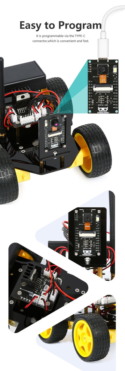 ESP32 Smart Robot Car Kit Carro de Controle Remoto para Projeto de Programação Arduino Kit de Codificação Científica de Educação STEM