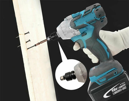 Chave de Impacto Elétrica Sem Fio Sem Escovas 520NM de 1/2 polegada, Ferramentas Elétricas Compatíveis com Bateria de 18V, Chave com Conjunto de Caixa de Ferramentas