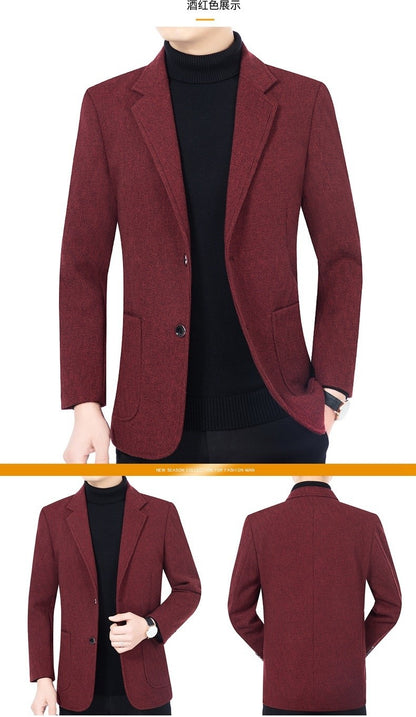 2025 Spring/ Autumn New Men's Blazer - Business Casual Single Suit Jacket for Middle-Aged Gentlemen