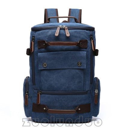 Mochila Masculina Vintage Lona Mochila Escolar Masculina Bolsas de Viagem Mochila de Grande Capacidade Mochila para Laptop Bolsa de Alta Qualidade