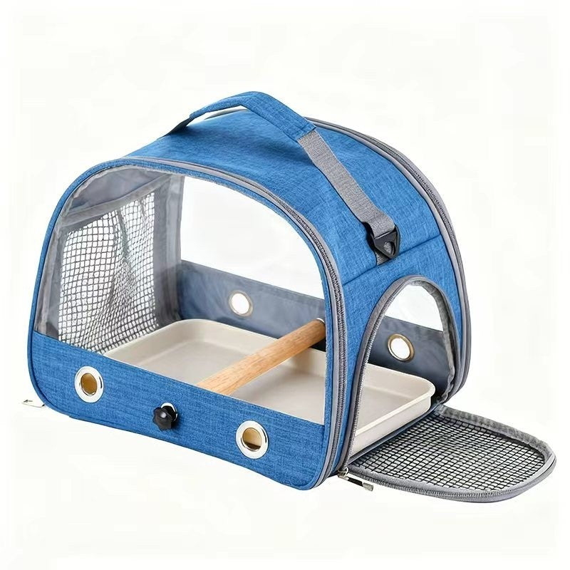 Gaiola Portátil Dobrável para Pássaros Equipada com Chassi de Plástico Bolsa de Mão Pequena para Animais de Estima Adequada para Papagaio Hamster Ouriço Esquilo