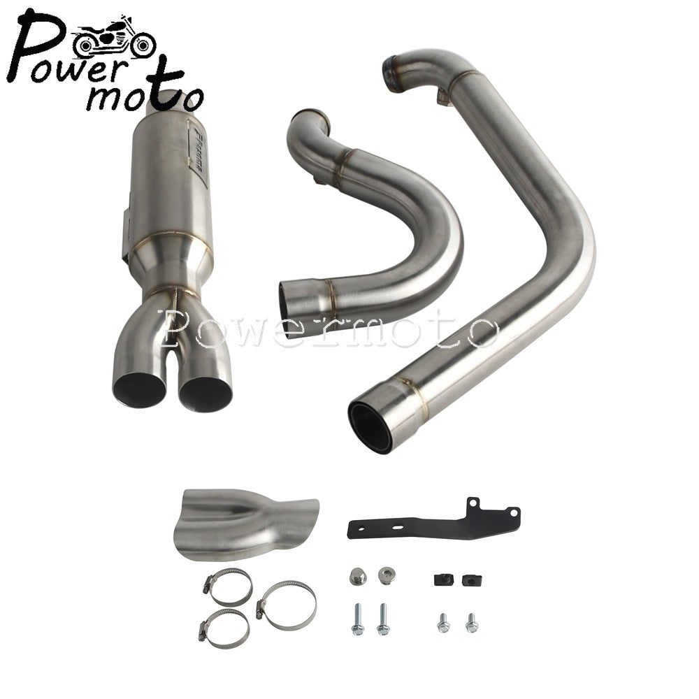 Big Bore Stepped 1 3/4" to 2" head pipe 2-into-1 Exhaust Pipe For Harley Dyna Fat Bob CVO Low Rider Street Bob Super Glide 06-17