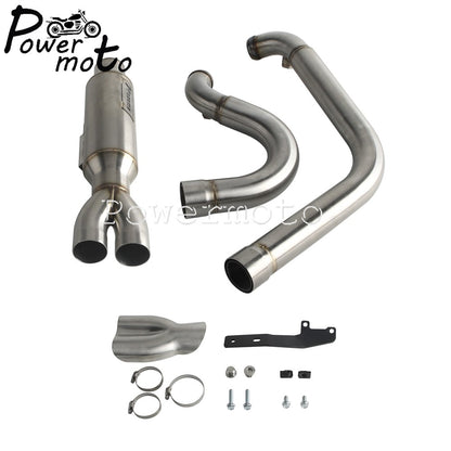 Big Bore Stepped 1 3/4" to 2" head pipe 2-into-1 Exhaust Pipe For Harley Dyna Fat Bob CVO Low Rider Street Bob Super Glide 06-17