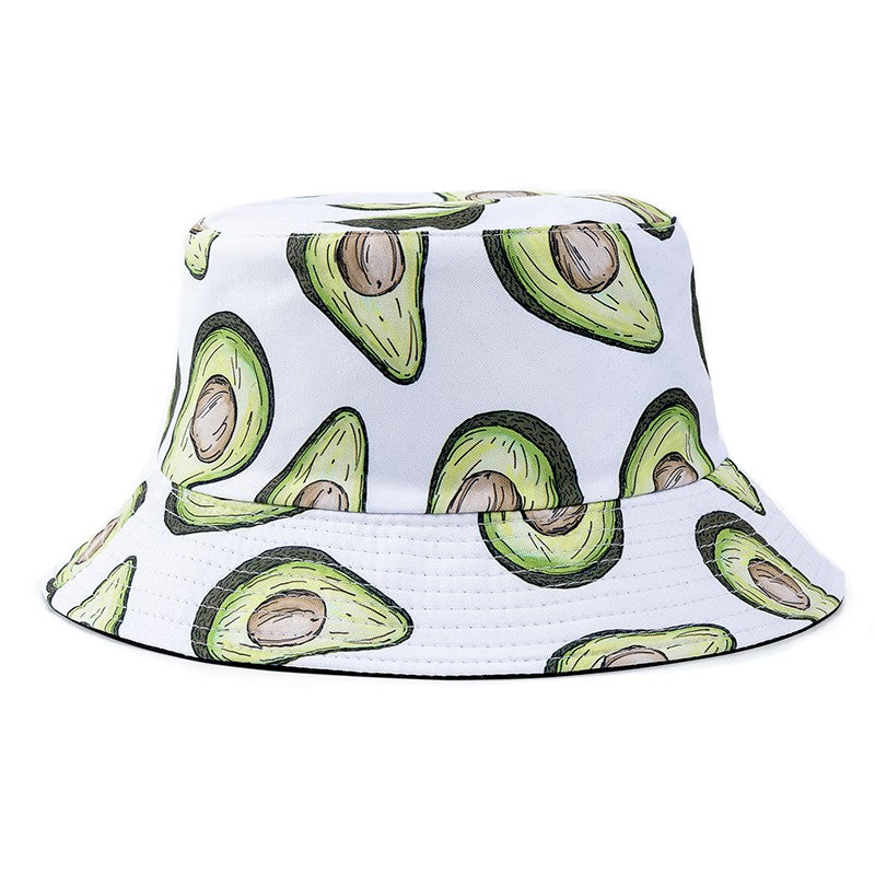 Chapéu Bucket Unissex Quente de Verão com Estampa de Frutas, Dupla Face, Chapéu de Sol Feminino, Chapéu Panama Clássico Masculino